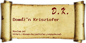 Domán Krisztofer névjegykártya