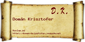 Domán Krisztofer névjegykártya