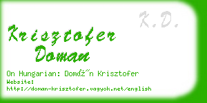 krisztofer doman business card